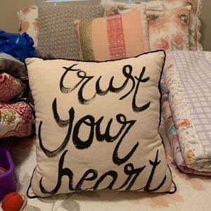 Trust your heart decorative pillow
